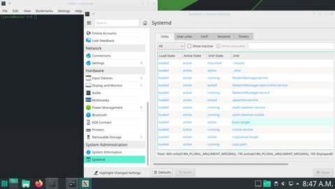The System Settings panel